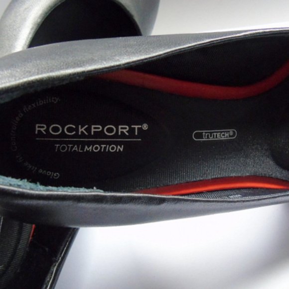 Rockport Black Leather Totalmotion, Trutech Heels Size 5.5 Unworn - Picture 5 of 14